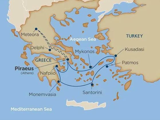 Delphi & Meteora: Grecian Treasures Map