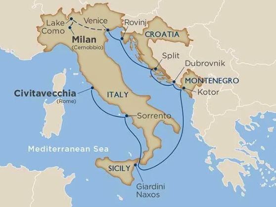 Lake Como + Adriatic Romance Map