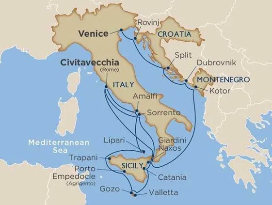 Star Collector: Culture Charms of Italy & Croatia Map
