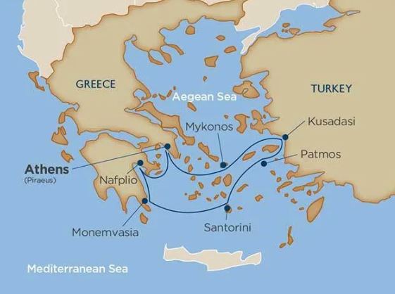 Treasures of the Greek Isles Map