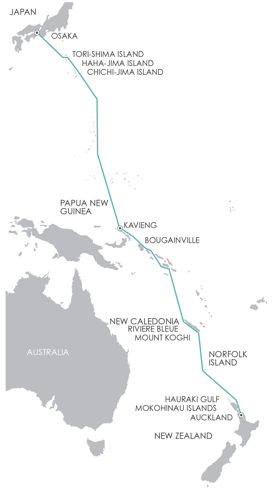 Western Pacific Odyssey with Extension map
