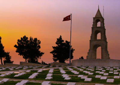 Çanakkale Martyrs Monument is the monument located on Hisarlık Hill in front of Morto Bay at the end of Çanakkale Strait, on the Gelibolu Peninsula within the borders of Çanakkale province.