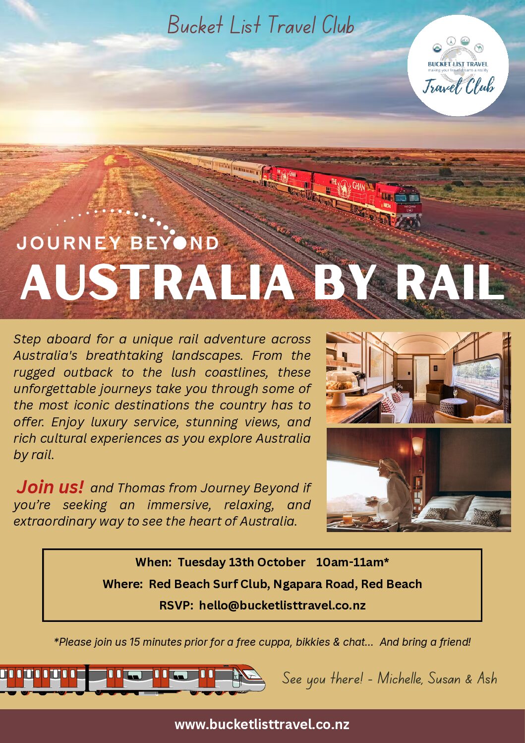 BLTC - Rail Journeys with Journey Beyond BLT April 26 Travel Club - Scenic Luxury Cruises & Tours